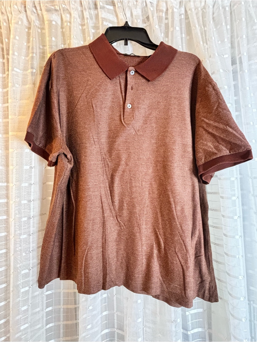 Theory Men's Short-Sleeve Polo in Rust Brown
